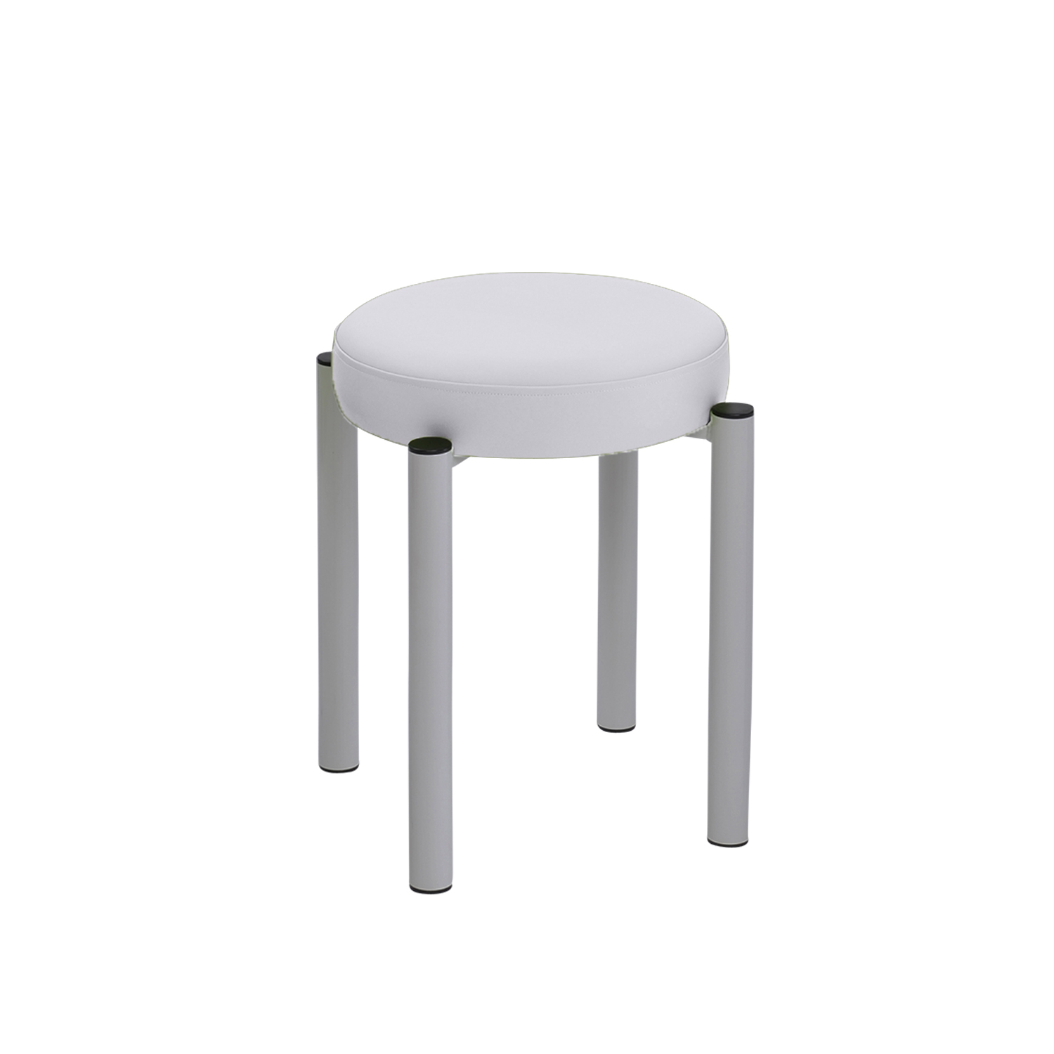 Gymnastikhocker rund mit 7cm Komfort-Polsterung 50 cm | Silber | Weiß
