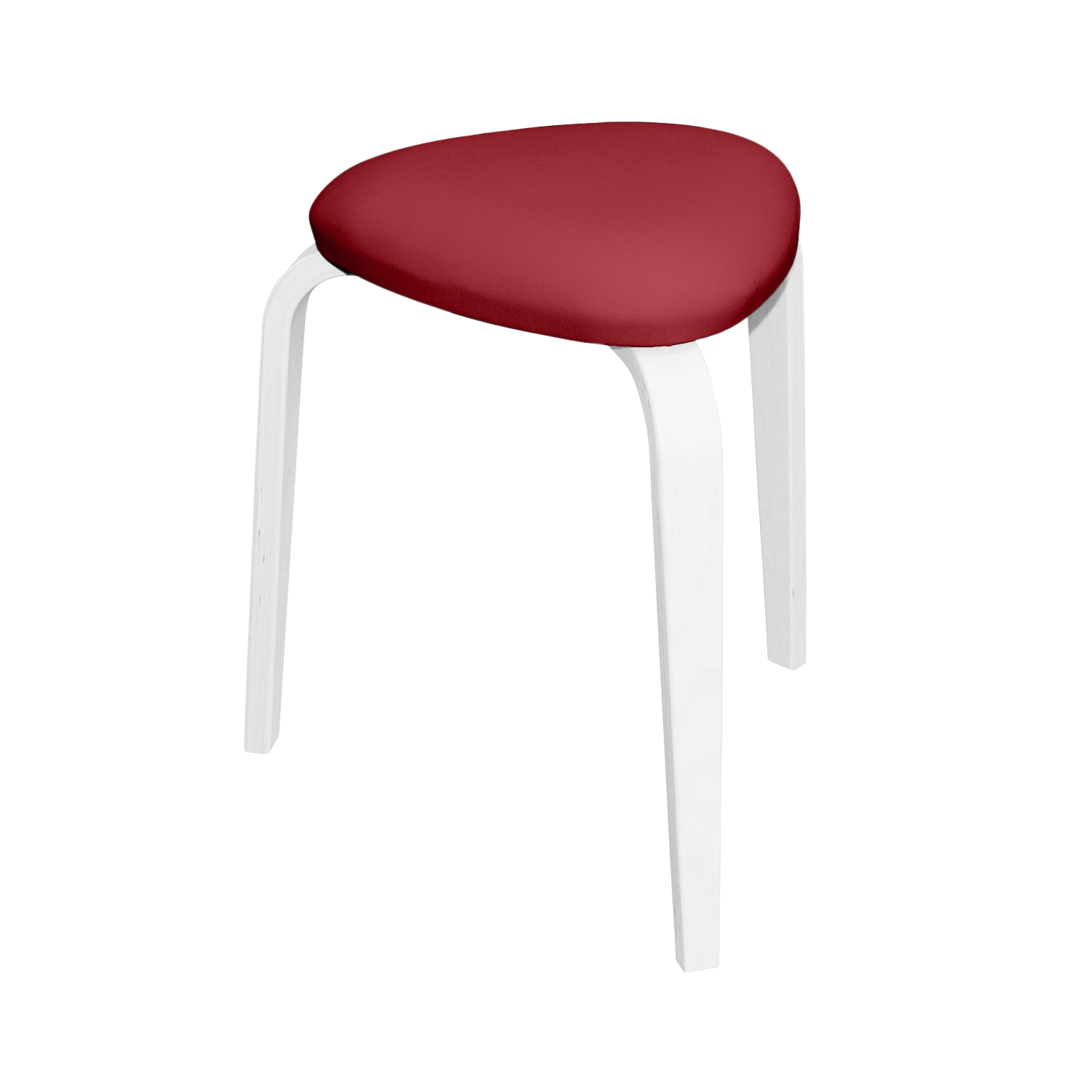 Hocker aus Holz mit Polsterung, Sitzhöhe: 45 cm weiß | bordeaux  