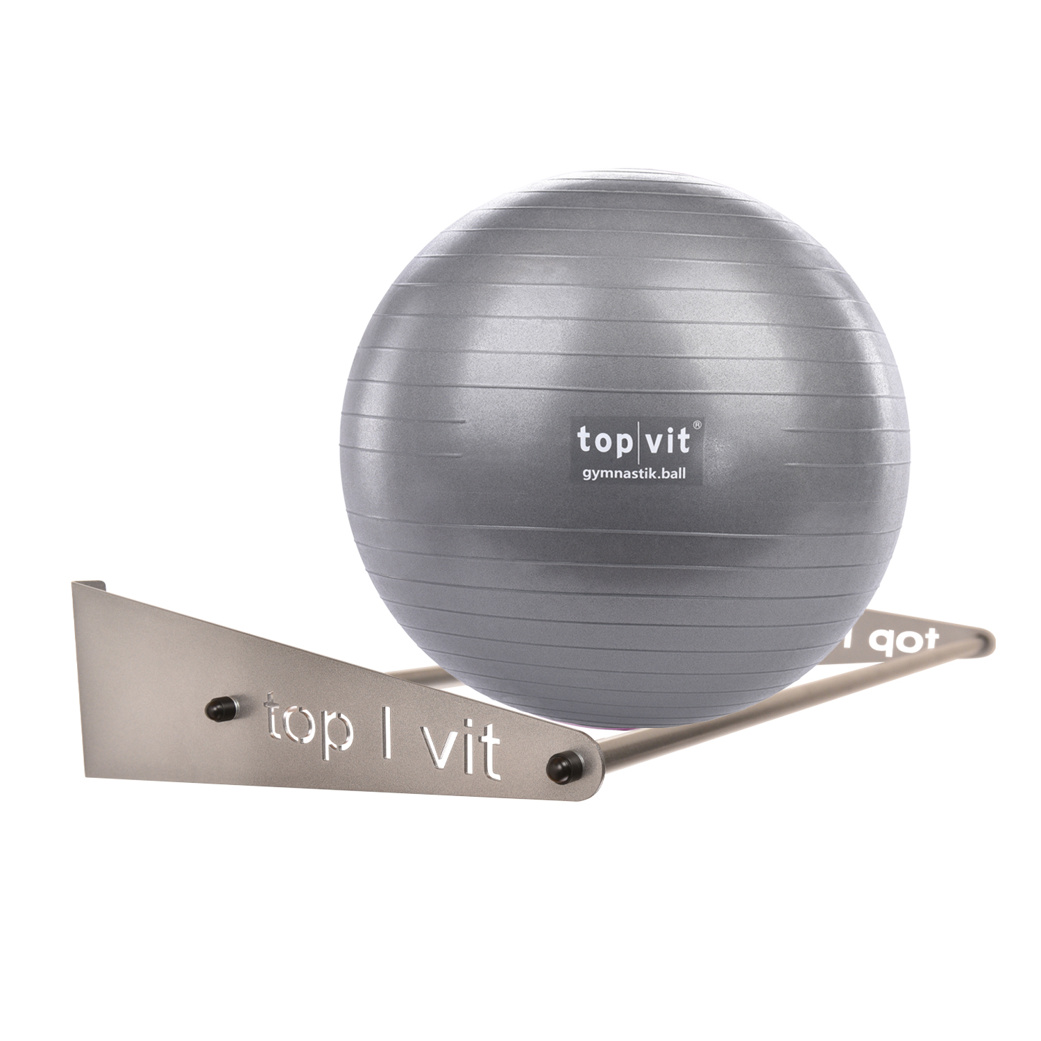top | vit® Wandhalterung, ca. 65 cm 2 Ablagestangen | silber