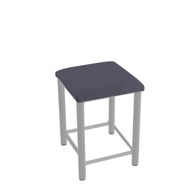 Therapiehocker eckig mit Verstärkung 55 cm | Silber | Anthrazit