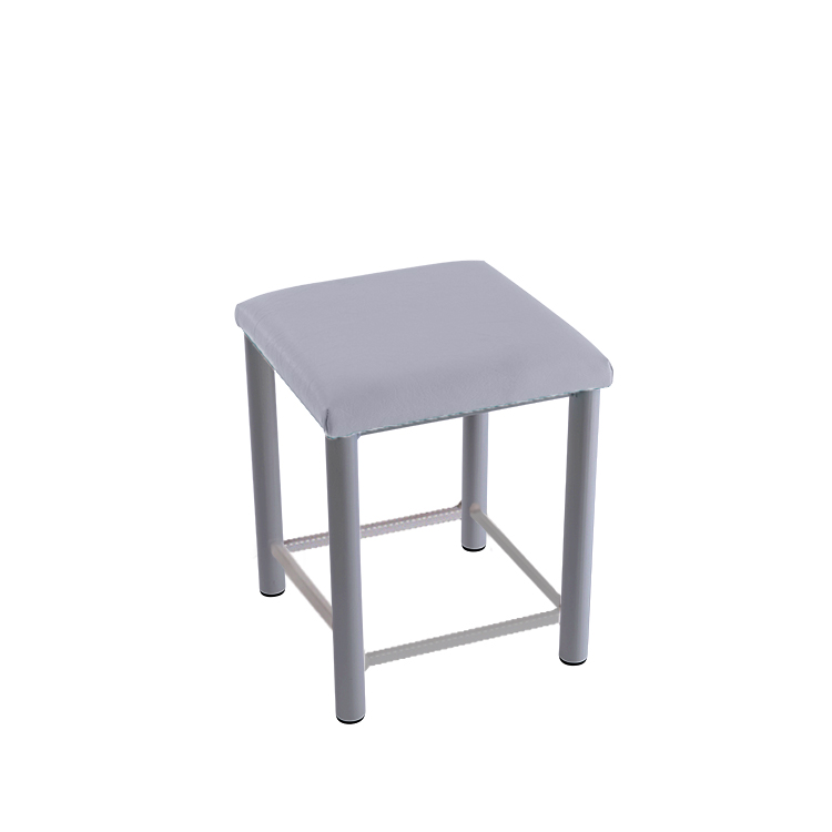 Therapiehocker eckig mit Verstärkung 45 cm | Silber | Chrom