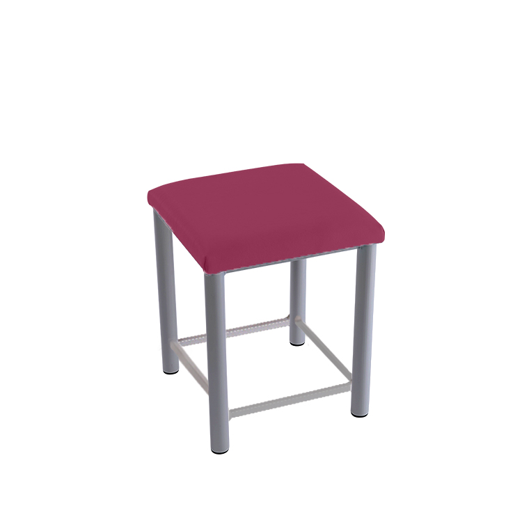 Therapiehocker eckig mit Verstärkung 45 cm | Silber | Beere