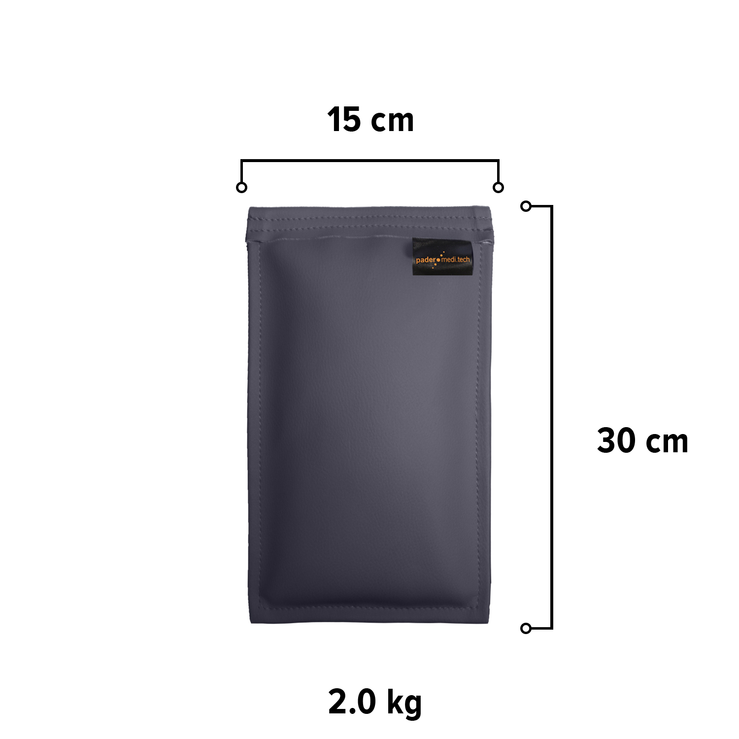 Sandsack 2,0 kg - ca. 30 x 15 cm | anthrazit