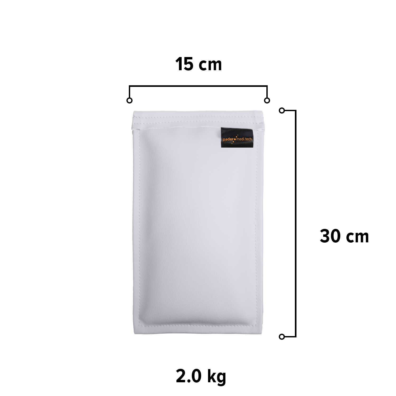 Sandsack 2,0 kg - ca. 30 x 15 cm | weiß