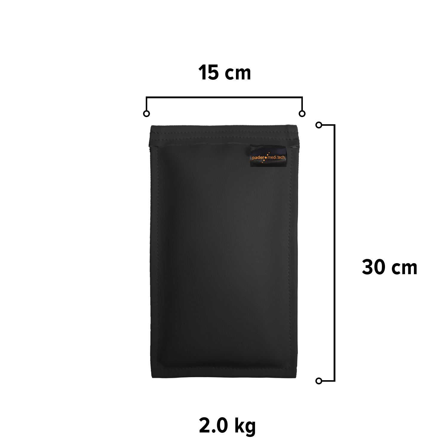 Sandsack 2,0 kg - ca. 30 x 15 cm | schwarz