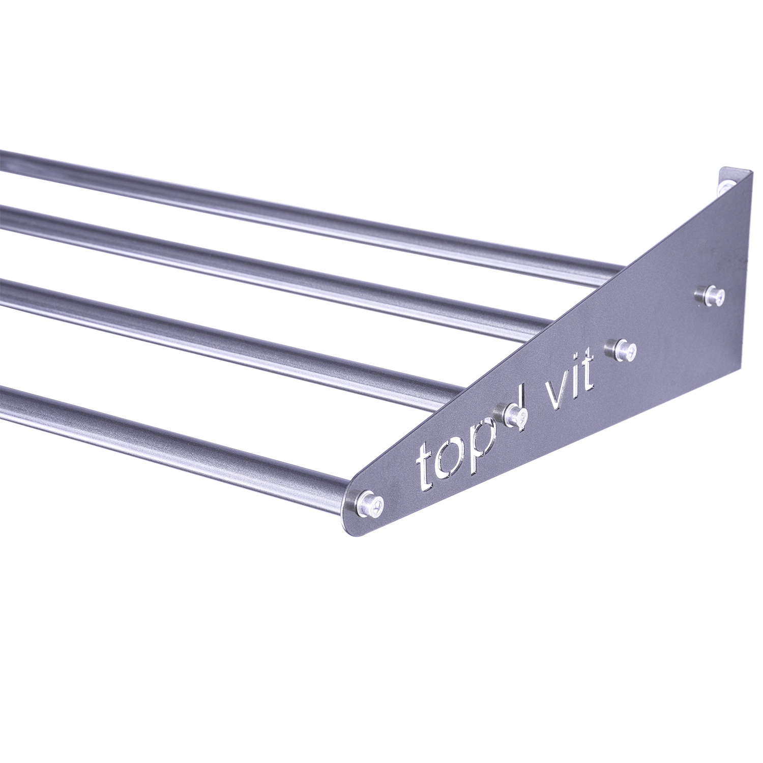 top | vit® Wandhalterung, ca. 180 cm 4 Ablagestangen | silber