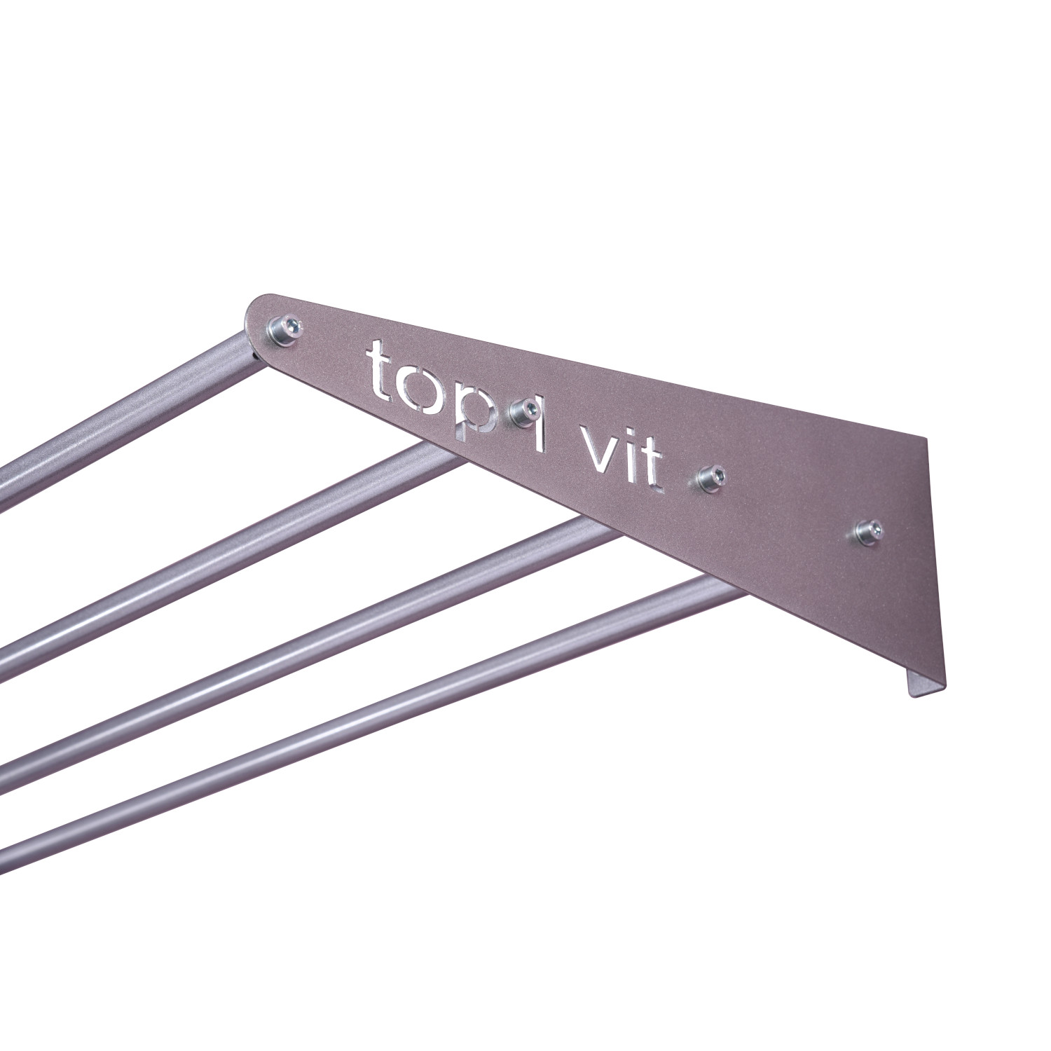top | vit® Wandhalterung, ca. 180 cm 4 Ablagestangen | silber