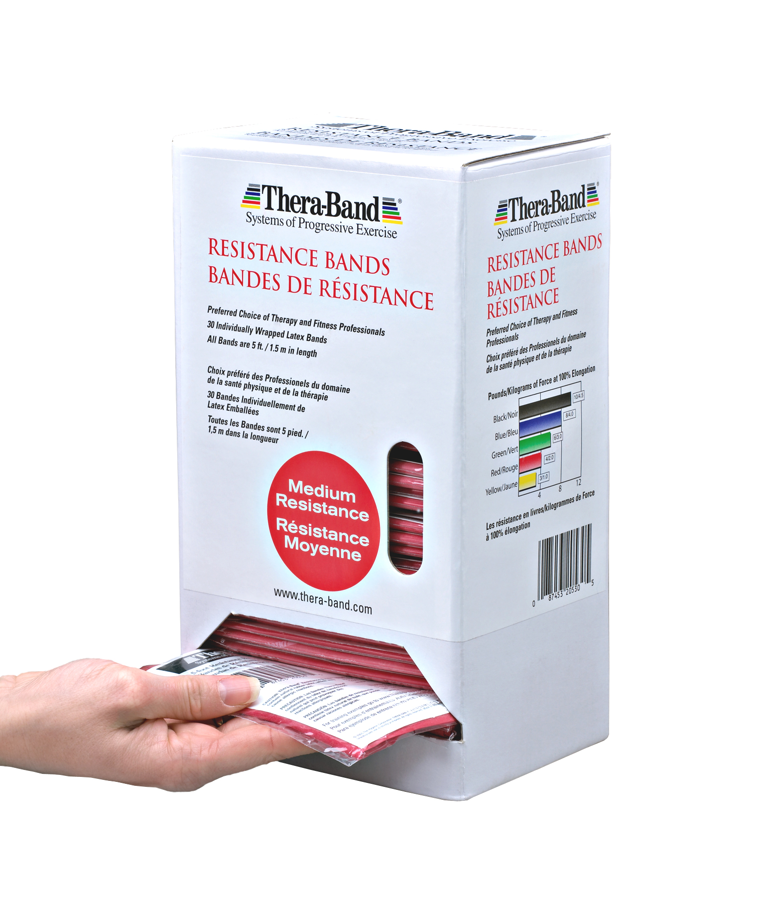 TheraBand® Dispenser inkl. 30 Übungsbänder à 1,5 m 