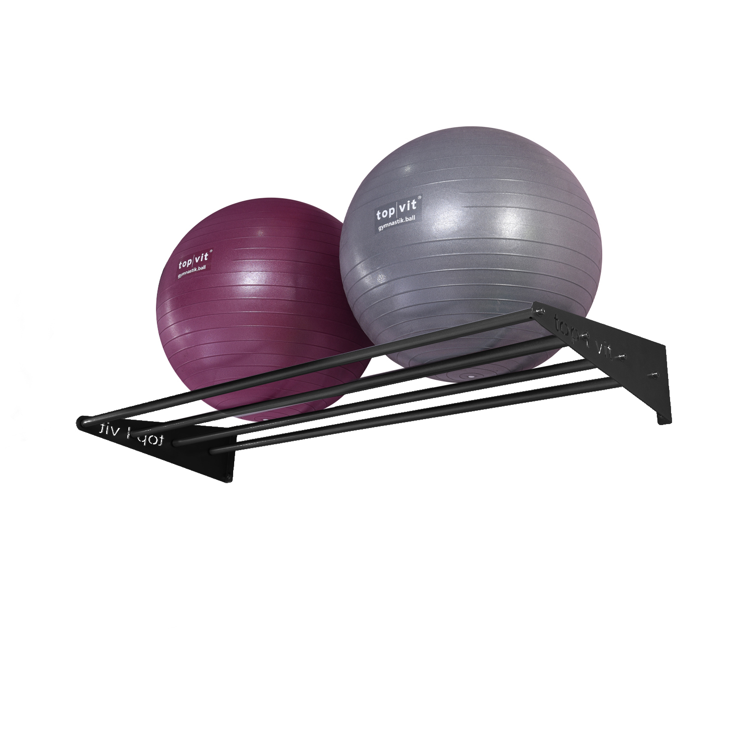 top | vit® Wandhalterung, ca. 125 cm 4 Ablagestangen | anthrazit